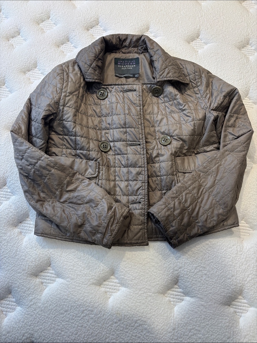 American Rag Quilted Taupe Brown Kids Puffer Jacket